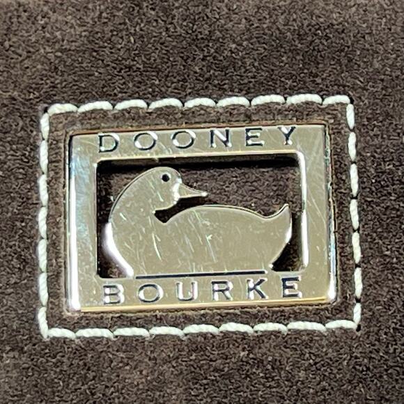 Dooney & Bourke Suede Letter Carrier Bag Crossbody Chocolate Brown - Picture 9 of 12